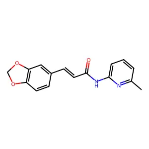 3-Benzo[1,3]dioxol-5-yl-N-(6-methyl-pyridin-2-yl)-acrylamide structure