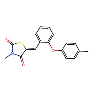 3-methyl-5-{(Z)-[2-(4-methylphenoxy)phenyl]methylidene}-1,3-thiazolane-2,4-dione structure