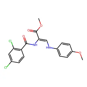 Methyl 2-[(2,4-dichlorobenzoyl)amino]-3-(4-methoxyanilino)acrylate structure