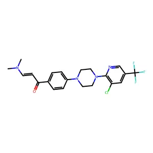 1-(4-{4-[3-chloro-5-(trifluoromethyl)-2-pyridinyl]piperazino}phenyl)-3-(dimethylamino)-2-propen-1-one structure