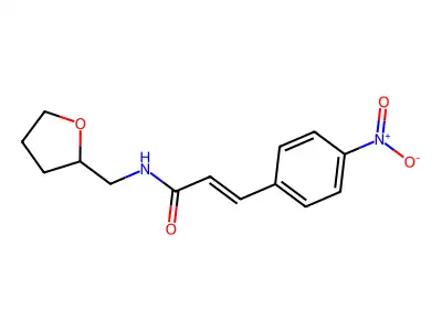 (E)-3-(4-nitrophenyl)-N-(oxolan-2-ylmethyl)prop-2-enamide structure