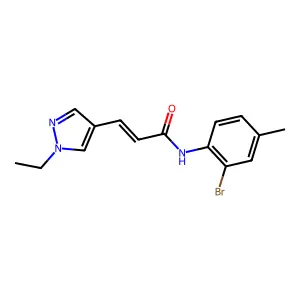 N-(2-bromo-4-methylphenyl)-3-(1-ethyl-1H-pyrazol-4-yl)acrylamide structure