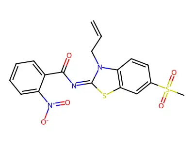(Z)-N-(3-allyl-6-(methylsulfonyl)benzo[d]thiazol-2(3H)-ylidene)-2-nitrobenzamide structure