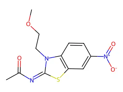 (Z)-N-(3-(2-methoxyethyl)-6-nitrobenzo[d]thiazol-2(3H)-ylidene)acetamide structure