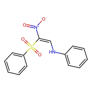 N-[(E)-2-(benzenesulfonyl)-2-nitroethenyl]aniline structure