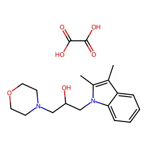 1-(2,3-dimethyl-1H-indol-1-yl)-3-morpholinopropan-2-ol oxalate structure
