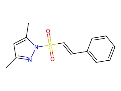 (E)-3,5-dimethyl-1-(styrylsulfonyl)-1H-pyrazole structure