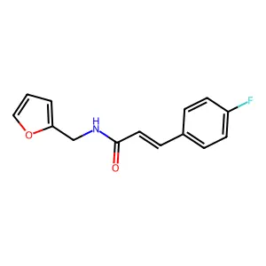 3-(4-fluorophenyl)-N-(2-furylmethyl)acrylamide structure