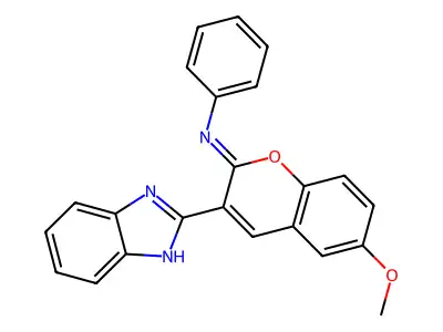 3-(1H-benzimidazol-2-yl)-6-methoxy-N-phenylchromen-2-imine structure