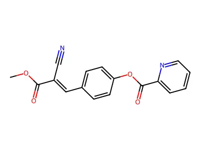 [4-[(E)-2-cyano-3-methoxy-3-oxoprop-1-enyl]phenyl] pyridine-2-carboxylate structure