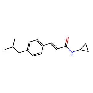 N-cyclopropyl-3-[4-(2-methylpropyl)phenyl]prop-2-enamide structure