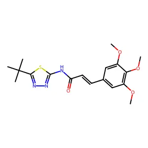 (E)-N-(5-tert-butyl-1,3,4-thiadiazol-2-yl)-3-(3,4,5-trimethoxyphenyl)prop-2-enamide structure
