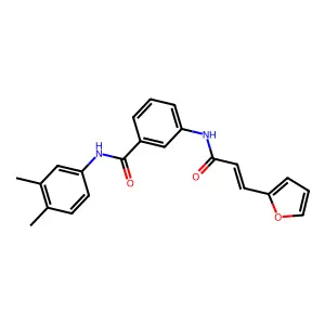 N-(3,4-dimethylphenyl)-3-[[(E)-3-(furan-2-yl)prop-2-enoyl]amino]benzamide structure
