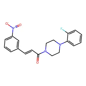 (E)-1-[4-(2-fluorophenyl)piperazin-1-yl]-3-(3-nitrophenyl)prop-2-en-1-one structure