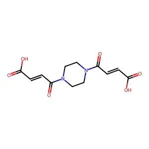 (E)-4-{4-[(E)-4-Hydroxy-4-oxo-2-butenoyl]-1-piperazinyl}-4-oxo-2-butenoic acid structure