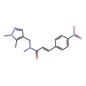 N-[(1,5-dimethyl-1H-pyrazol-4-yl)methyl]-N-methyl-3-(4-nitrophenyl)acrylamide structure