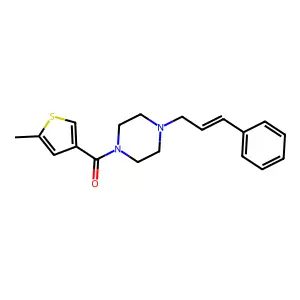 (5-methylthiophen-3-yl)-[4-[(E)-3-phenylprop-2-enyl]piperazin-1-yl]methanone structure