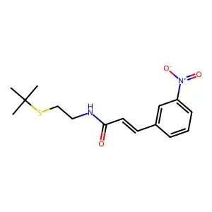(E)-N-(2-tert-butylsulfanylethyl)-3-(3-nitrophenyl)prop-2-enamide structure
