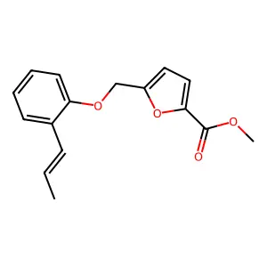 methyl 5-[[2-[(E)-prop-1-enyl]phenoxy]methyl]furan-2-carboxylate structure
