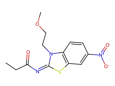 (Z)-N-(3-(2-methoxyethyl)-6-nitrobenzo[d]thiazol-2(3H)-ylidene)propionamide structure