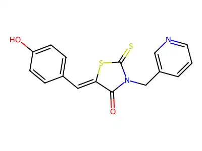 5-(4-Hydroxybenzylidene)-3-(3-pyridinylmethyl)-2-thioxo-1,3-thiazolidin-4-one structure
