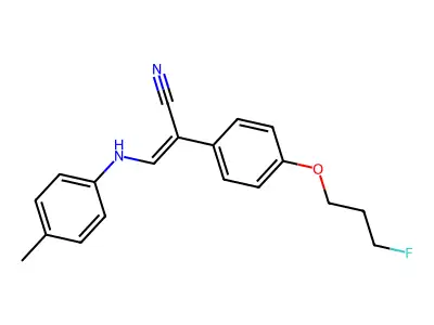 2-[4-(3-Fluoropropoxy)phenyl]-3-(4-methylanilino)prop-2-enenitrile structure