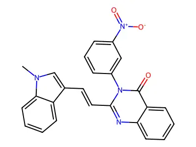 2-[(E)-2-(1-methylindol-3-yl)ethenyl]-3-(3-nitrophenyl)quinazolin-4-one structure
