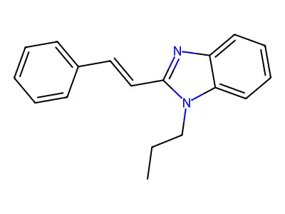 (E)-1-propyl-2-styryl-1H-benzo[d]imidazole structure