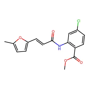 methyl 4-chloro-2-[[(E)-3-(5-methylfuran-2-yl)prop-2-enoyl]amino]benzoate structure