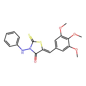 3-Anilino-2-thioxo-5-(3,4,5-trimethoxybenzylidene)-1,3-thiazolidin-4-one structure