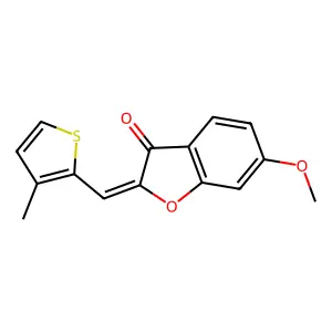 (Z)-6-methoxy-2-((3-methylthiophen-2-yl)methylene)benzofuran-3(2H)-one structure