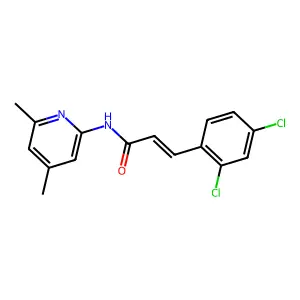 (E)-3-(2,4-dichlorophenyl)-N-(4,6-dimethylpyridin-2-yl)prop-2-enamide structure