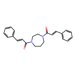 (E)-3-phenyl-1-[4-[(E)-3-phenylprop-2-enoyl]-1,4-diazepan-1-yl]prop-2-en-1-one structure