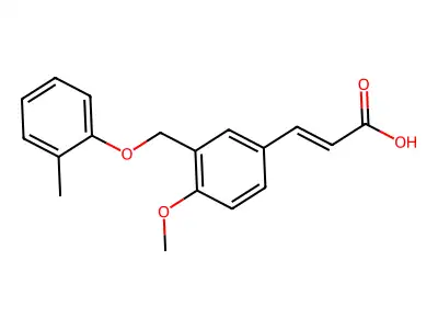 (2E)-3-{4-methoxy-3-[(2-methylphenoxy)methyl]phenyl}prop-2-enoic acid structure