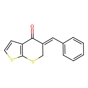 5-[(Z)-phenylmethylidene]-4H-thieno[2,3-b]thiopyran-4(6H)-one structure
