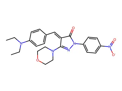 (4E)-4-[[4-(diethylamino)phenyl]methylidene]-5-morpholin-4-yl-2-(4-nitrophenyl)pyrazol-3-one structure