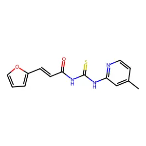 (E)-3-(furan-2-yl)-N-[(4-methylpyridin-2-yl)carbamothioyl]prop-2-enamide structure