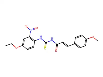 (E)-N-[(4-ethoxy-2-nitrophenyl)carbamothioyl]-3-(4-methoxyphenyl)prop-2-enamide structure