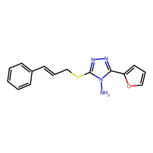 3-(2-furyl)-5-[(3-phenyl-2-propen-1-yl)thio]-4H-1,2,4-triazol-4-amine structure