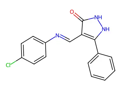 4-[(4-chloroanilino)methylene]-5-phenyl-2,4-dihydro-3H-pyrazol-3-one structure