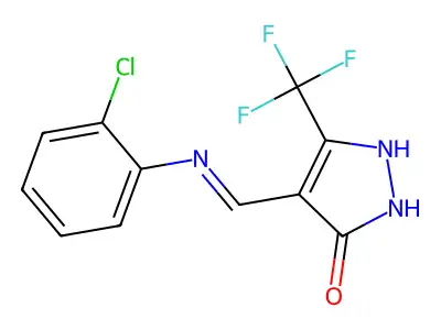 4-[(2-chloroanilino)methylene]-5-(trifluoromethyl)-2,4-dihydro-3H-pyrazol-3-one structure