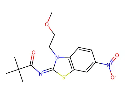 (Z)-N-(3-(2-methoxyethyl)-6-nitrobenzo[d]thiazol-2(3H)-ylidene)pivalamide structure