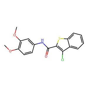 3-chloro-N-(3,4-dimethoxyphenyl)-1-benzothiophene-2-carboxamide structure