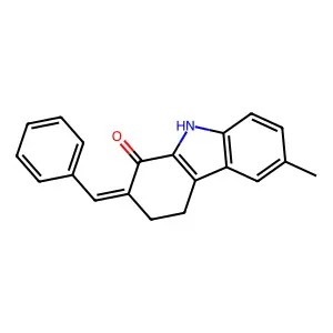 2-benzylidene-6-methyl-2,3,4,9-tetrahydro-1H-carbazol-1-one structure