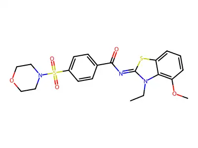 N-[(2Z)-3-ethyl-4-methoxy-2,3-dihydro-1,3-benzothiazol-2-ylidene]-4-(morpholine-4-sulfonyl)benzamide structure