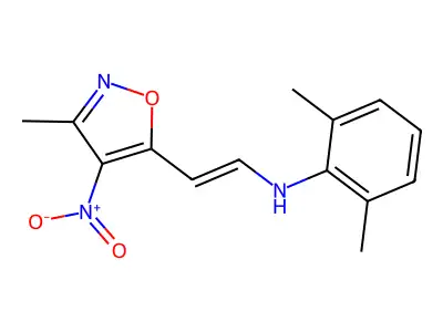 2,6-dimethyl-N-[2-(3-methyl-4-nitro-5-isoxazolyl)vinyl]aniline structure
