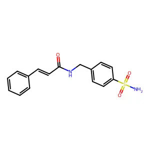(E)-3-phenyl-N-[(4-sulfamoylphenyl)methyl]prop-2-enamide structure