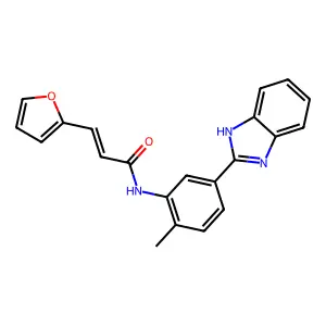 (E)-N-[5-(1H-benzimidazol-2-yl)-2-methylphenyl]-3-(furan-2-yl)prop-2-enamide structure