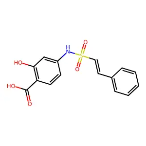 (E)-2-hydroxy-4-(2-phenylvinylsulfonamido)benzoic acid structure