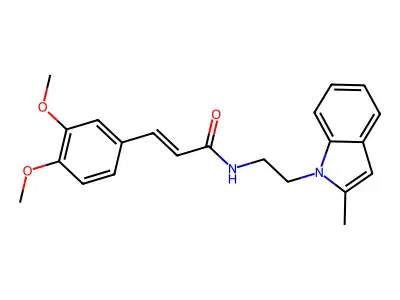 3-(3,4-dimethoxyphenyl)-N-[2-(2-methylindol-1-yl)ethyl]prop-2-enamide structure